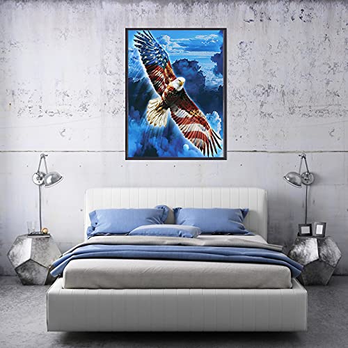 2 Pack Diy 5D Full Drill Diamond Painting Kits, Twin Towers & Usa Flag Eagle Gem Art Craft Paint, Diamond Dots Diamond Art Kits For Adults Kids With Tools Accessories For Home Wall Decor (12"X16") #TOP1