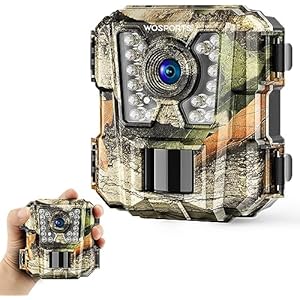 WOSPORTS Mini Trail Camera,24MP 1080P HD Game Camera Motion Activated with IR Night Vision Waterproof Video Deer Cam for Outdoor Wildlife Monitoring