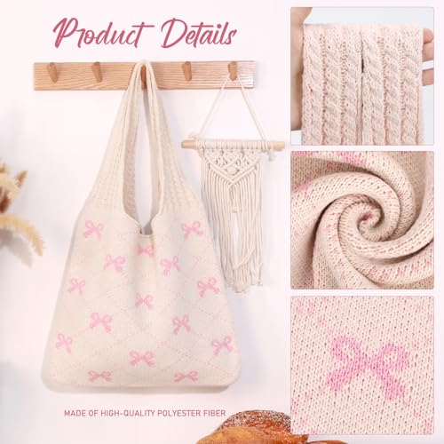 Image of KPX Crochet Tote, Beach Mesh Knitted Shoulder Bag - Large Aesthetic Hobo Bag for Women - Summer