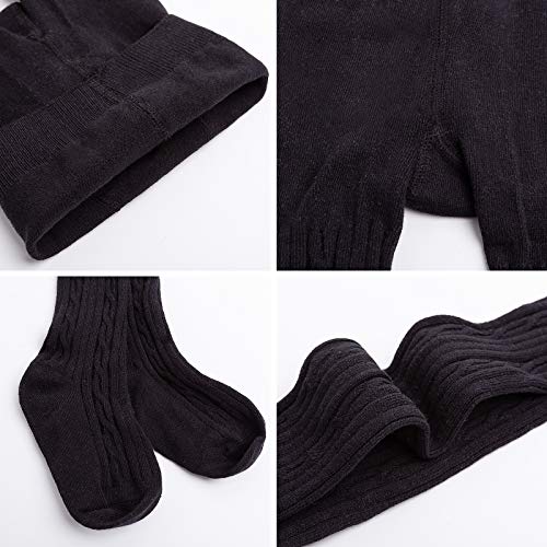 Image of Baby Toddler Girls Tights Seamless Cable Knit Cotton Leggings Pants Stockings for Infant Baby Girl