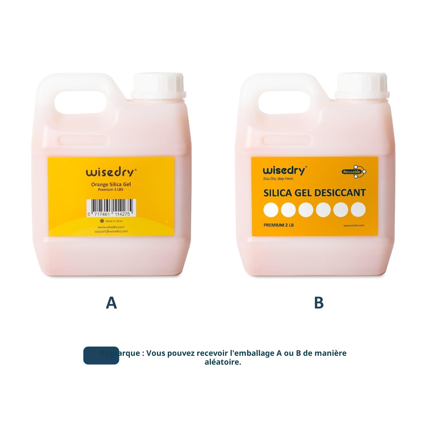 wisedry Perles déshydratantes en gel de silice réutilisables en vrac avec indication de couleur – 0,9 kg, taille des perles 2-4 mm, rechargeables