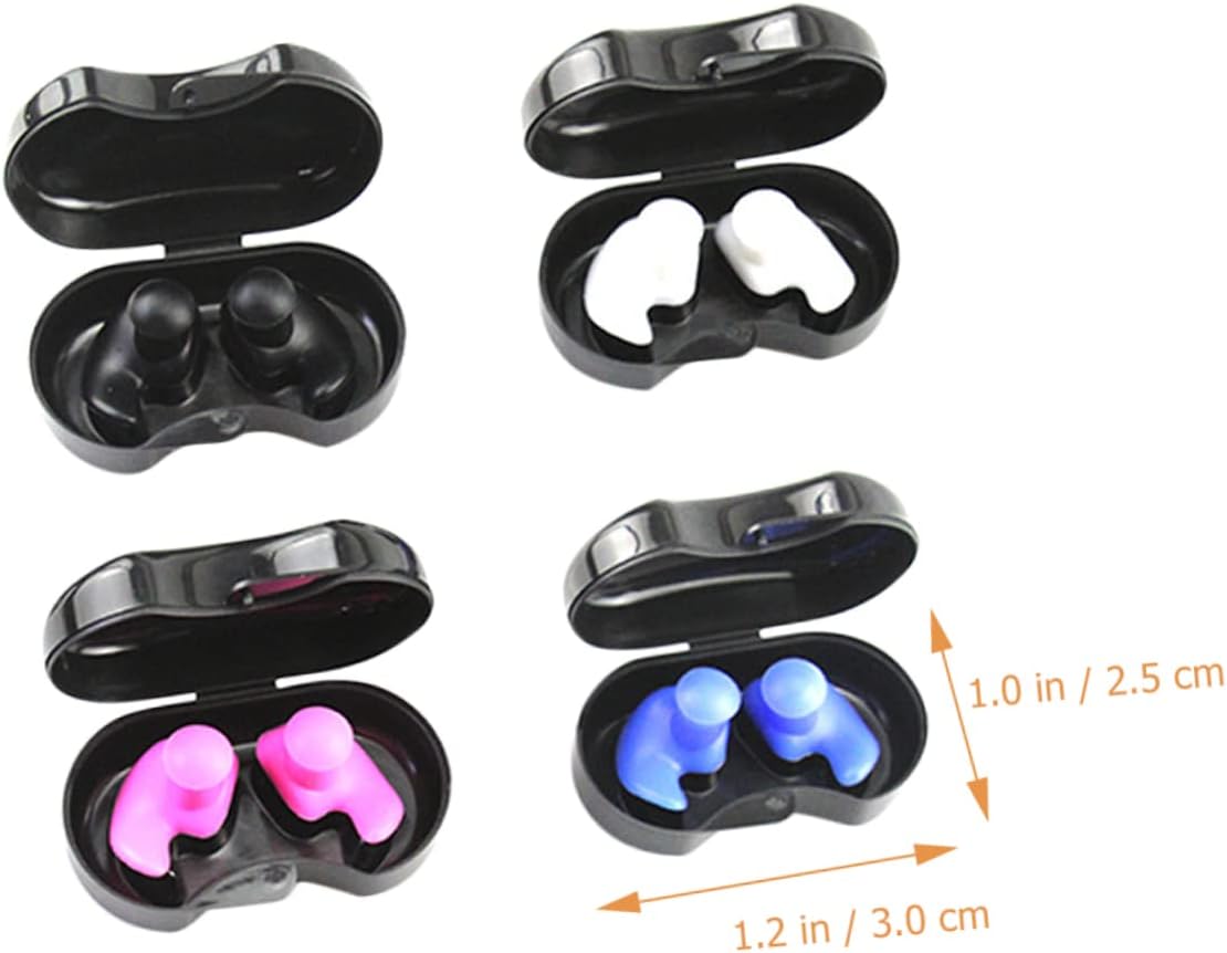 4pairs Swimming Ear Plugs Adult Boy Girl Silicone Ear Plugs for Comfortable Fit Reusable Portable Design for Swimming Activities