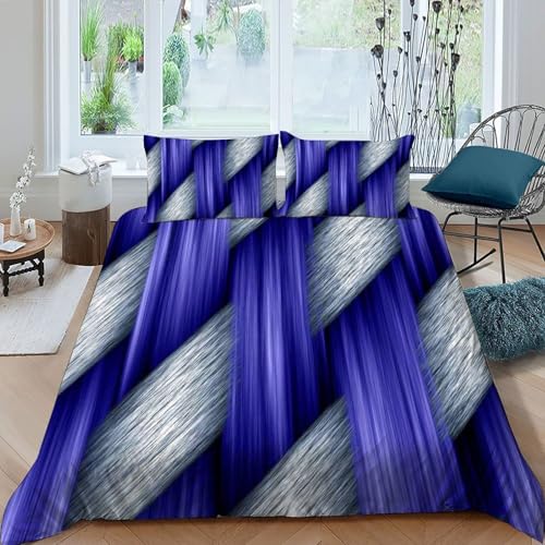 Housse de couette impression 3D violet argent pour chambre cocooning - 3