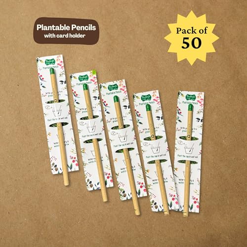 Image of Bombay Greens -50 Plantable Seed Pencils - Bio degradable Eco-Friendly Stationery for Corporate Gifting | Sustainable Gifts with Seeds - Pack of 50