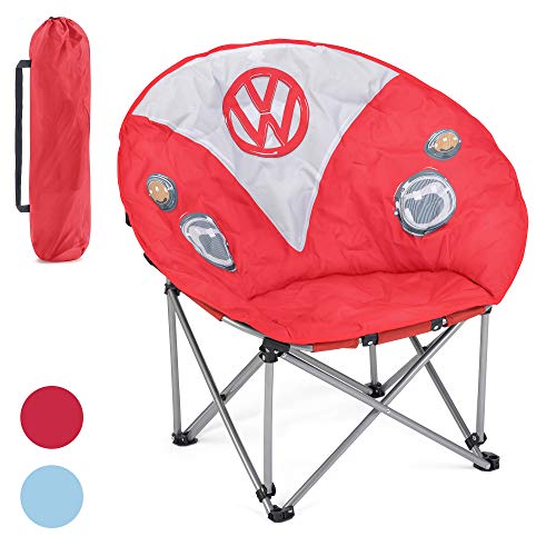 Board Masters Volkswagen Folding Moon Camping Chair - Official Camper Van Design - Padded and Lightweight - Festival Travel Beach Picnic Leisure Chair - Multiple Colours