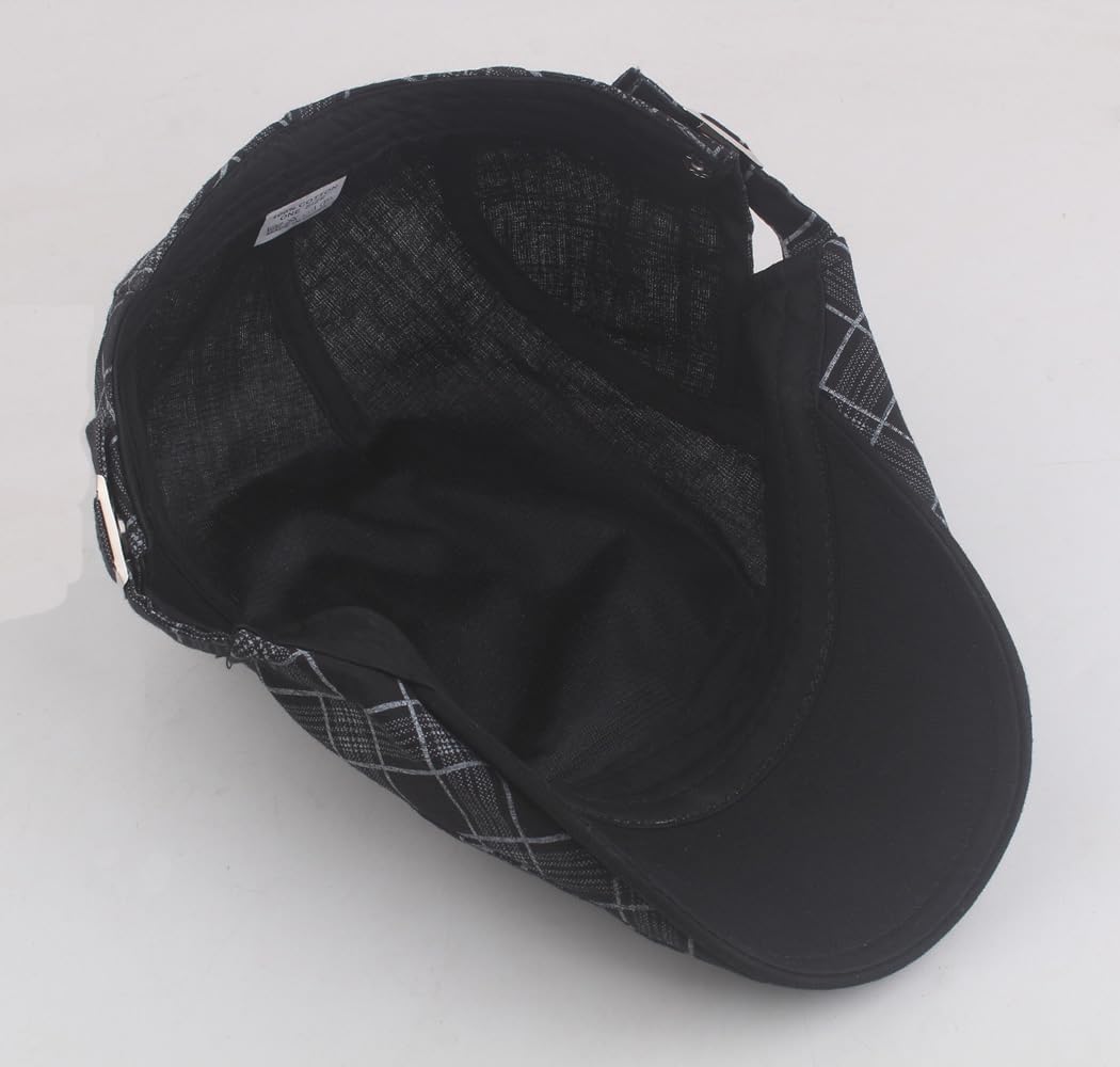 Quanhaigou Men's Cotton Flat Ivy Gatsby Newsboy Driving Hat Adjustable Irish Cabbie Ivy Driving Hunting Cap image 5