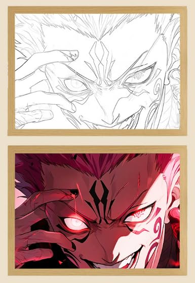 MeYuxg Anime Illuminated Picture Frame, LED Creative Decorative Painting Frame, Gifts for Anime Fans Brightness Adjustable