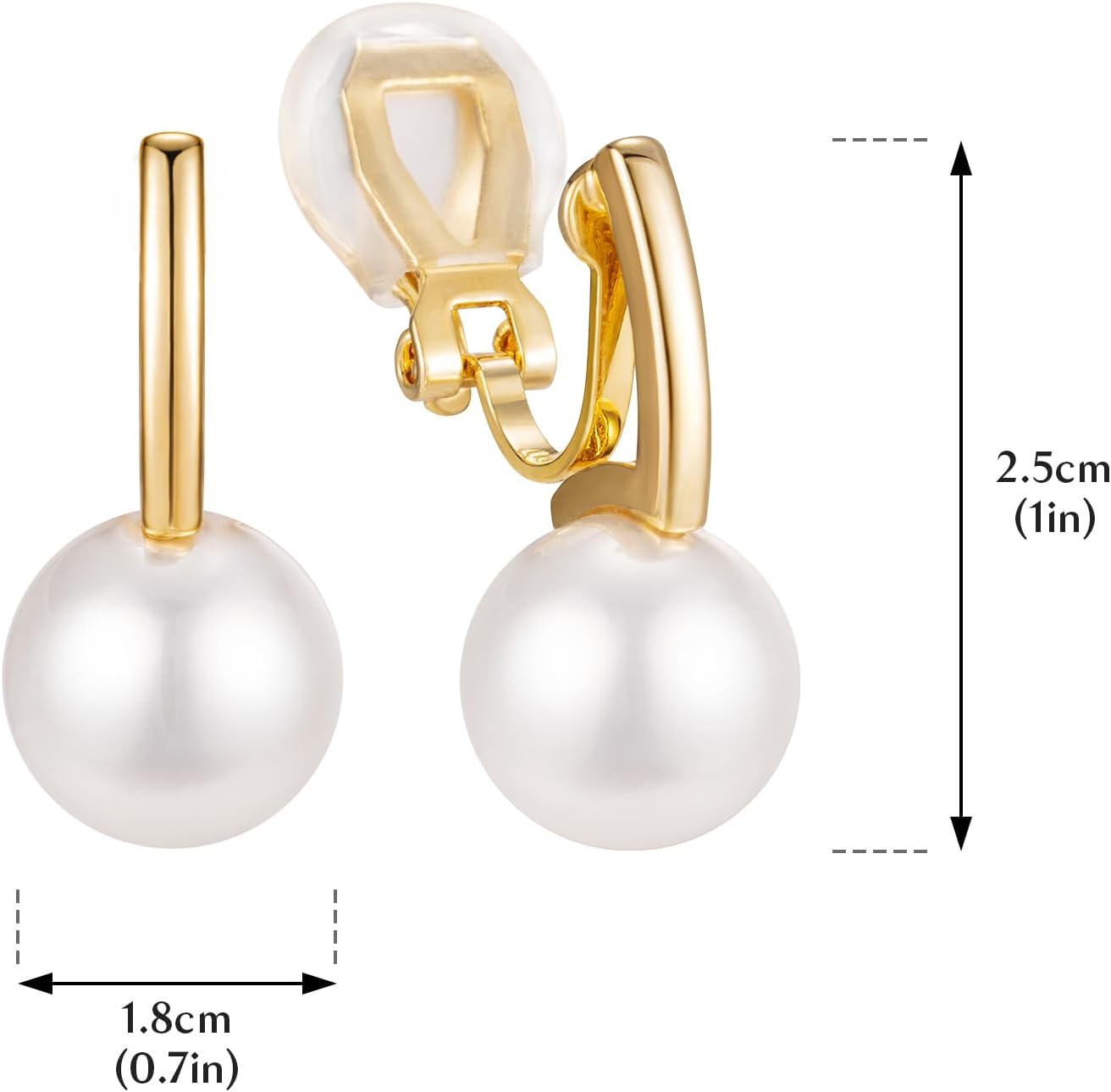 Minimalist Simulated Pearl Drop Clip On Earrings for Women Non-piercing Clip Earrings - Image 5