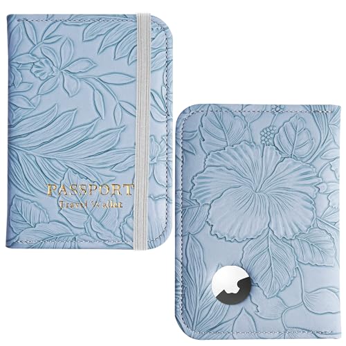 Portefeuille de voyage passeport cuir PU bleu avec fentes cartes de crédit