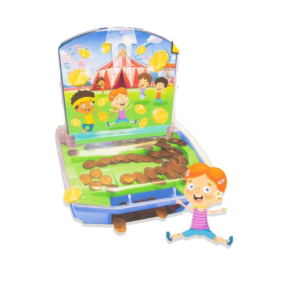 Coin Push Machine, Children toys Xmas Gift Includes 150 coins Kids toy, Modern Coin Pusher Machine, Arcade Coin Machine Game