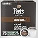 Peet's Coffee, Dark Roast Keurig K-Cup Pods, 100% Arabica Coffee - Major Dickason's Blend 75 Count (1 Box of 75 Pods)