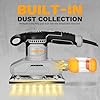 2.2 Amp 1/3 Sheet Palm Sander for Woodworking, Variable Speed up to 26,000 OPM, Corded Electric Sheet Finishing Sander with 15 pcs Sandpaper and Dust Box for Wood Polishing Sanding #2
