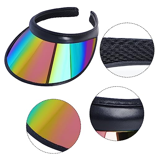 Fumwase 2 Pack Sun Visor Hats Women Uv Sports Iridescent Multi Color Tennis Golf Upf Cap Headwear For Men Women Outdoor Summer Travel thumb #3