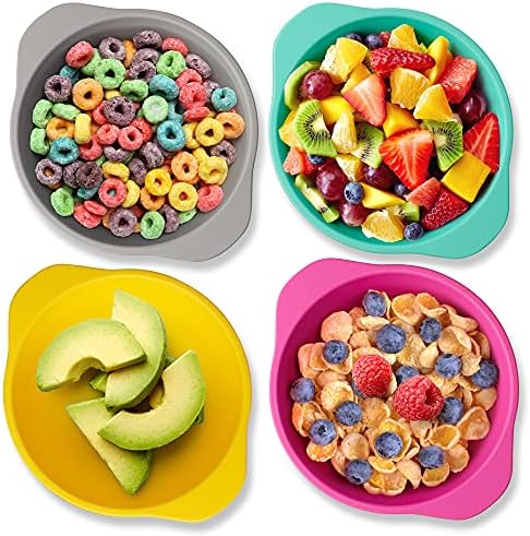 GET FRESH PLA Kids Snack Bowls Set  4-Pack Microwave Safe Snack Bowls for Kids and Toddlers  Microwavable Stackable Small Childrens Dinnerware Bowls  Reusable BPA-Free Kids Snack Dishes