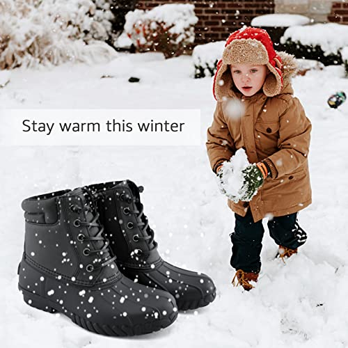 STQ Boy Duck Boots Kids Waterproof Snow Boots Insulated Winter Boots (Little/Big Kid)2
