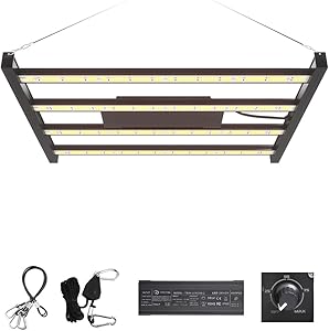 CANAGROW CG2400 LED Grow Light for Indoor Plants 4x4ft Coverage with High Yield Diodes, Sunlike Full Spectrum Dimmable Growing Lamps for Hydroponic Indoor Seeding Veg Bloom Greenhouse (Black)