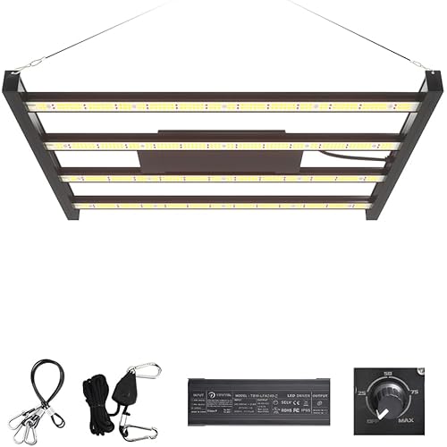 CANAGROW CG2400 LED Grow Light for Indoor Plants 4x4ft Coverage with High Yield Diodes, Sunlike Full Spectrum Dimmable Growing Lamps for Hydroponic Indoor Seeding Veg Bloom Greenhouse (Black)