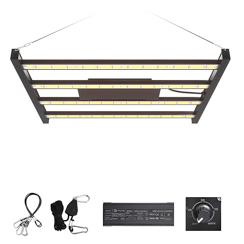 CANAGROW CG2400 LED Grow Light for Indoor Plants 4x4ft Coverage with High Yield Diodes, Sunlike Full Spectrum Dimmable Growing Lamps for Hydroponic Indoor Seeding Veg Bloom Greenhouse (Black)