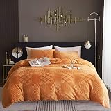 Powdion Velvet Duvet Cover Queen Tufted Duvet Cover Sets Camel 3 Pieces Soft and Cozy Boho Duvet Cov