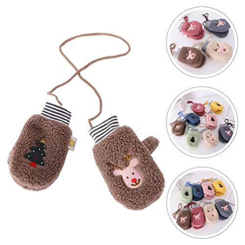 KESYOO 1 par de Luvas de Inverno BebÃª Luvas de Dedo Inteiro Luvas Quentes de Inverno de Natal Trico