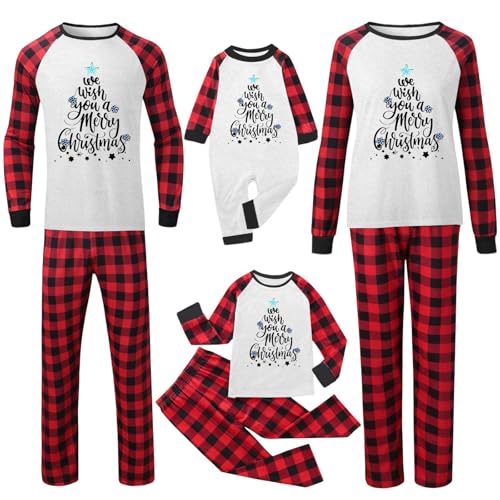 Pijamas familiares de Navidad a juego, conjunto de mameluco moderno de renos de Feliz Navidad para parejas, pijamas divertidos de Papá Noel, cómodos pijamas gráficos, ropa de dormir de Navidad, suave