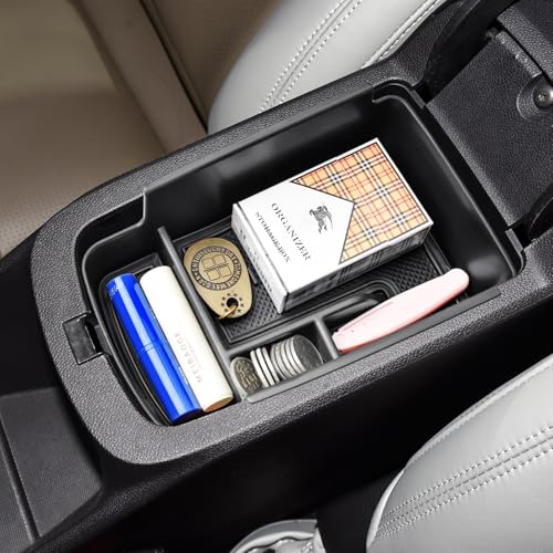 HGWEI Center Console Organizer Tray Compatible with 2024 2025 2026 Chevrolet Trax and 2024-2026 Buick Envista Interior Accessories Insert Armrest Secondary Storage Box Coin Holder Black