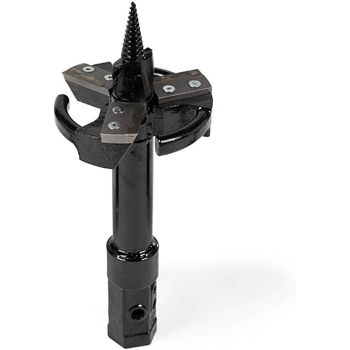 Titan Attachments 10" Auger Stump Planer, Tree Stump Grinder, 2,000 FT/LB, 2" Hex Collar