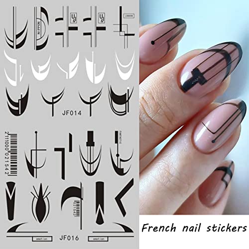 Colorful Stripes Lines Nail Art Stickers Rainbow Heart Shaped Geometric Water Transfer Nail Decals Nail Art Decoration Abstract Art Acrylic Nail Supplies, For Women Girl Decor Nails (12 Sheets) #TOP4