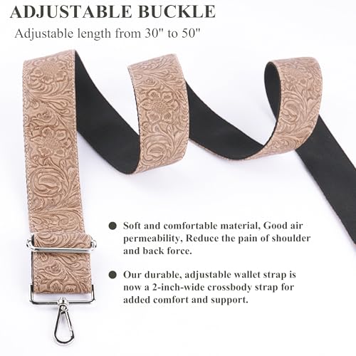 Image of Purse Straps Replacement Crossbody,Crochet Purse Strap for Handbags,Wide Shoulder Straps for Bags(5-Carved Apricot)