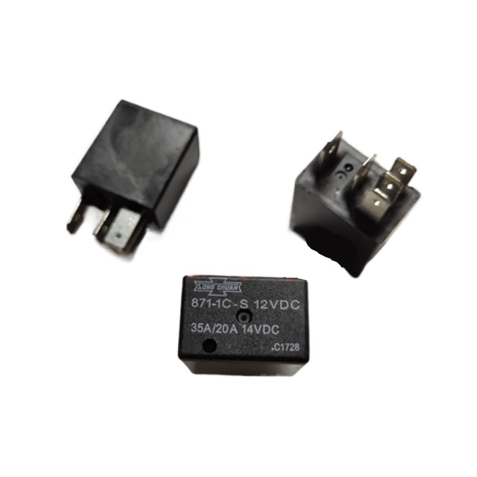 10 relés automotrices 871-1C-S 12VDC 5pins 35A