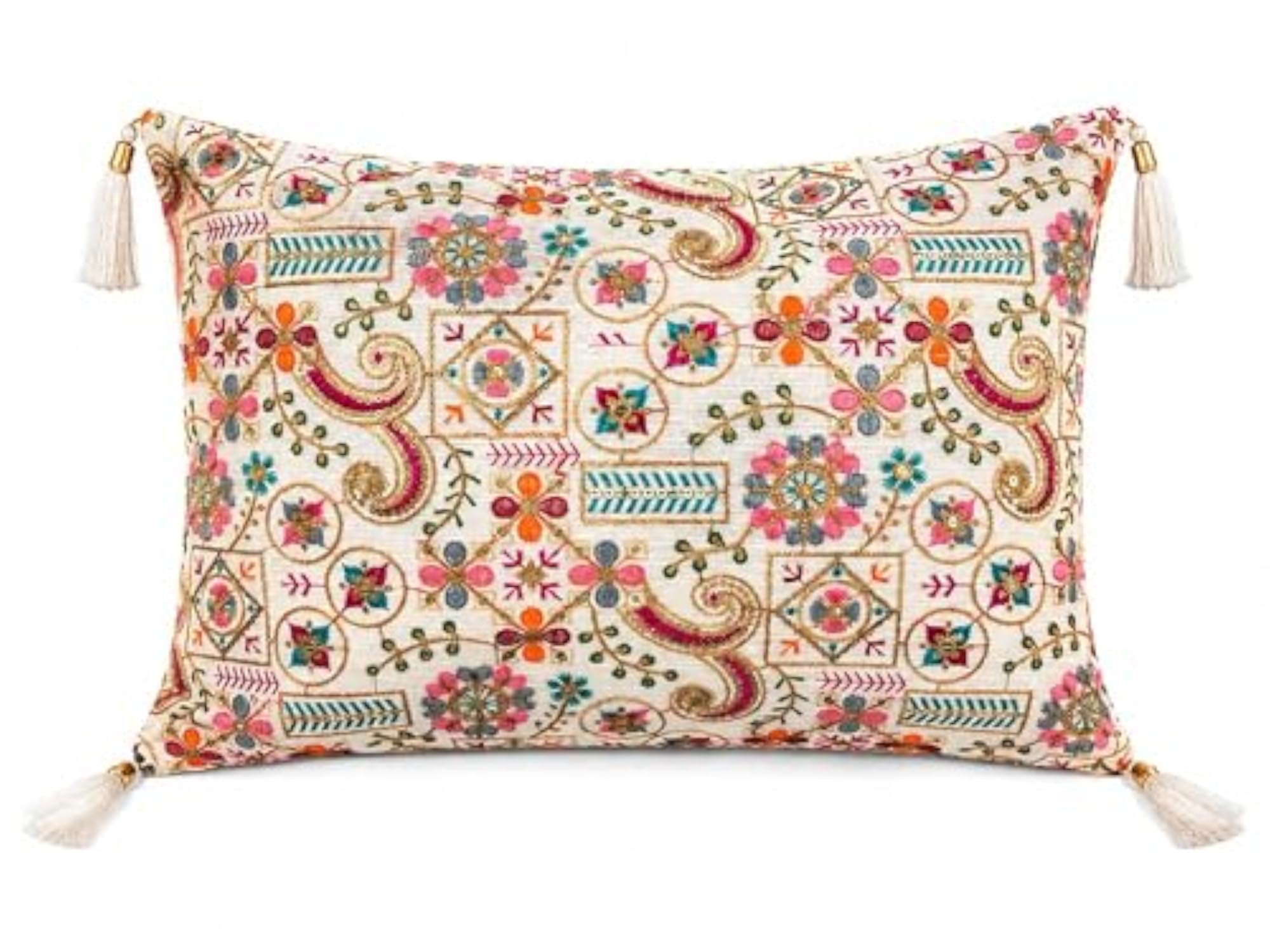 Attractive Zari Embroidery Cushion Cover