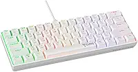 Teclado Gamer Clanm Mecânico Snow Walker branco RGB 60% ABNT2 Hot Swap