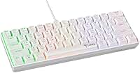 Teclado Gamer Clanm Mecânico Snow Walker branco RGB 60% ABNT2 Hot Swap
