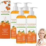 Gel de ducha Caqui contra el olor corporal, cuidado de ducha natural para pieles mayores, desodorante Body Wash con aroma fresco, limpieza suave e hidratante para mujeres y hombres (4 unidades)