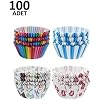 Orret Home 100 Patterned Cupcake Molds, Colorful Brownies and Muffin Containers, Paper