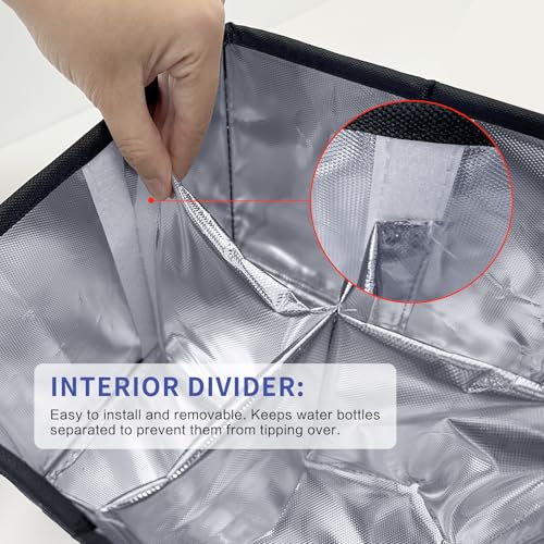 COMFORTKEEPER Reusable Drink Carrier with Handle, Insulated Drink Holder Bag with Adjustable Dividers, 600D Oxford Fabric Cup Carrier Drink Caddy for Delivery Car Coffee & Beverages, 4 Cups