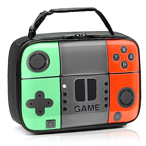 Hairao Kids Lunch Box for Boys,Game Console Insulated Lunch Bag for Kids,Leather Lunchbox for Boys,Waterproof Leakproof Portable Fits Most Bento Boxes