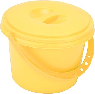 Lybunair Cubo para pinceles multifunción de plástico de 2 compartimentos con paletas para mezclar colores (YJ004 cubo multifuncional amarillo)