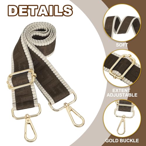 Image of PATIKIL Purse Strap, Adjustable Crossbody Bag Straps Wide Shoulder Strap Universal Replacement Shoulder Bag Belt for Women's Handbags Canvas Satchels Bag Backpack, Dark Brown