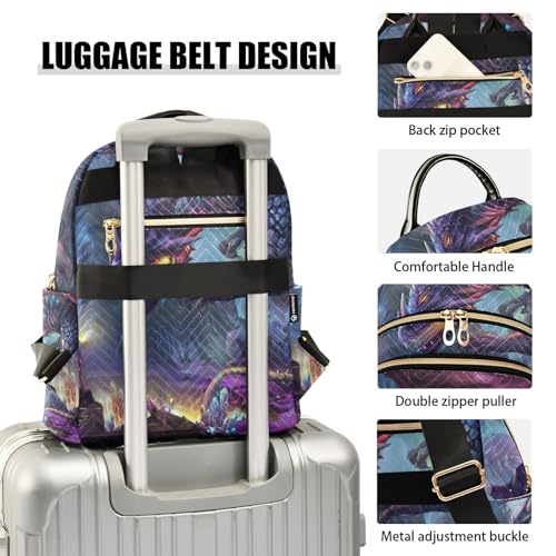 Image of ALAZA Dragon Planet Magic Fantasy Small Backpack Purse for Women Travel Bag Fashion Daypack Back Pack Shoulder Bag