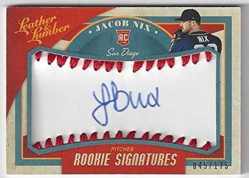 Jacob Nix Rookie Signatures Autographed Serial Numbered #045/175 Collectible Baseball Card - 2019 Panini Leather & Lumber Baseball Card #145 (San Diego Padres) Free Shipping