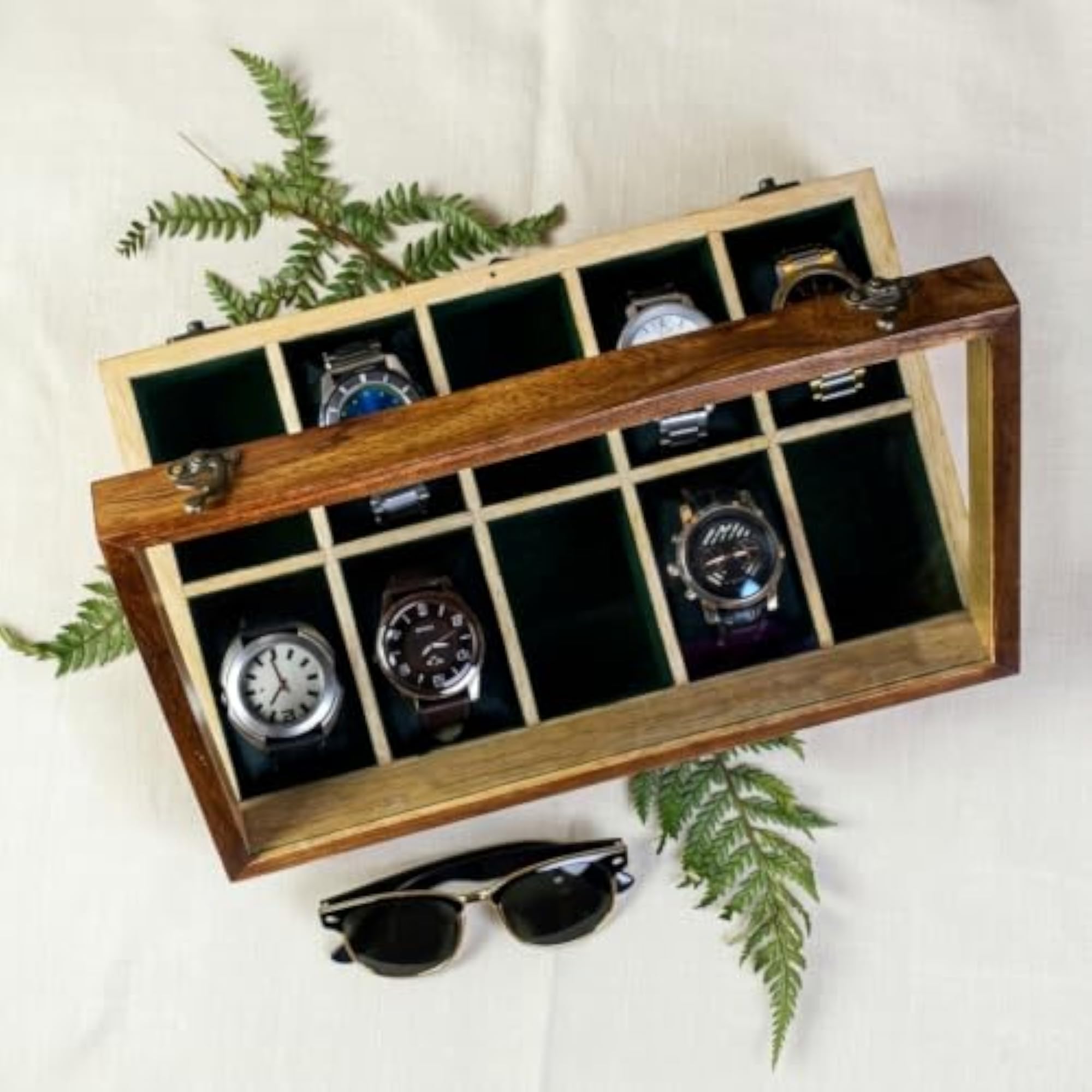 Vintage Wooden Watch Box for Men, Elegant Storage