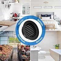 Hon&Guan Ø 150mm Lüftungsgitter Rund mit Insektenschutz Fliegengitter, ABS Abdeckung Lüftungsrohr Soffit Vents, Entlüftungsabdeckung für Klimaanlage, Garage, Außenwand, Küche, Badezimmer, Schwarz – Ansicht 7