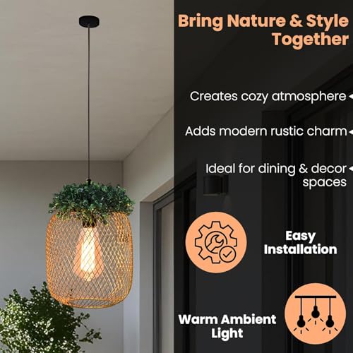 Image of DECOHOME Modern Hanging Ceiling Lamp Lights for Home & Decor | Premium Finish Pendant Light for Living Room, Bedroom & Dining Area | Stylish Indoor Lighting | Chandelier Lights (Pineapple-Gold)