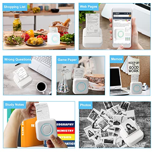 Carpower Mini Printer Portable, Pocket Thermal Printer With 7 Rolls Paper, Wireless Instant Photo Printer Compatible With Ios Android For Picture Receipt Label Note Qr Code Inkless Printing (Pink) #TOP3