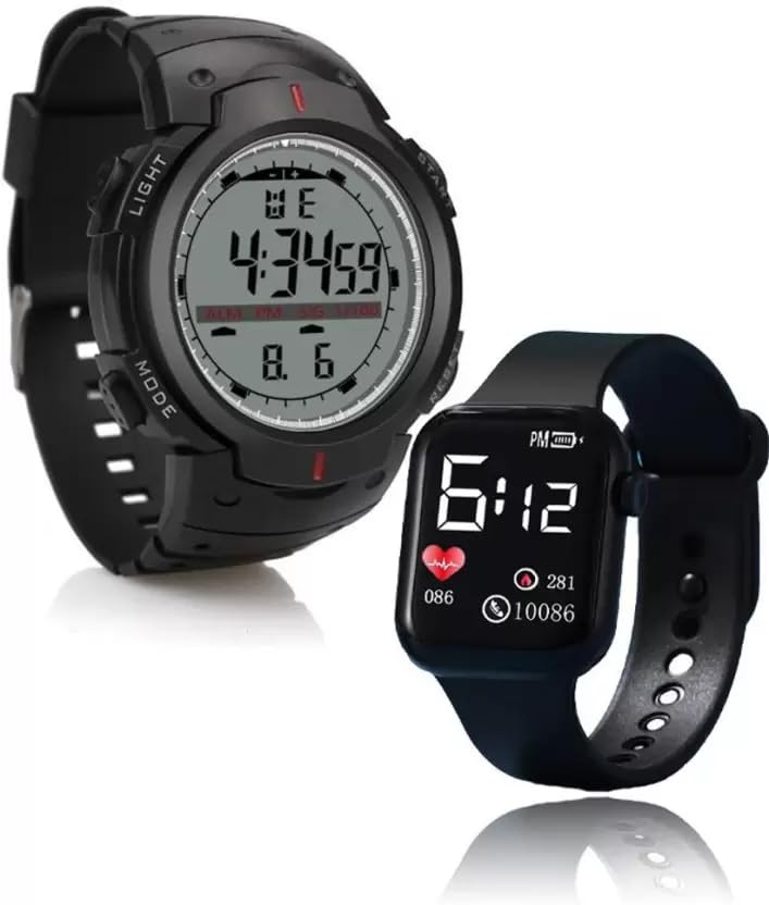 SELLORIA Premium Brand Boys Mens Black Wrist Watch Good Return Gift for Boys Analog Watch for Men Pack of 2 Digital Watches (B0CG9BDVM5) Amazon Price History, Amazon Price Tracker