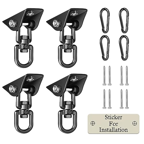 La mejor comparación de Columpios de porche los mejores 10. 42 Aisto - Colgadores de columpio resistentes para juegos de madera de 2000 libras de capacidad, para hamaca giratoria de acero inoxidable 360, accesorios de accesorios de columpio...