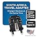 OREI South Africa Power Adapter - Type M Plug Adapter Compatible with South Africa, Botswana, Namibia & More - 2 in 1 US to South Africa Power Adapter - CE Certified, RoHS Compliant 2 Pack,Black Color