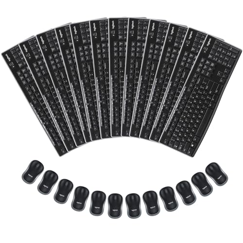 Logitech MK270 Wireless Keyboard & Mouse Combo Travel Home Office Modern Bundle for PC and Laptop, Pack of 12