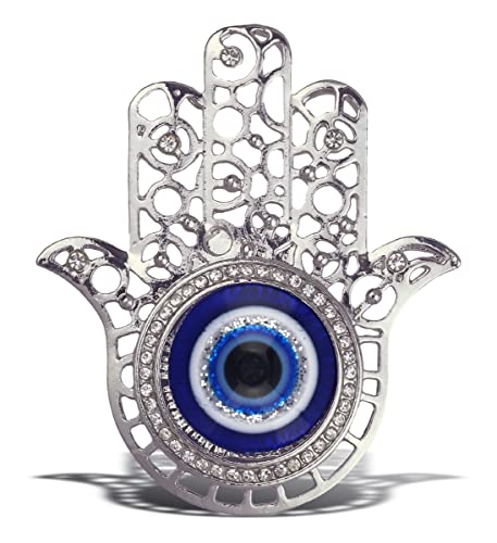 Imán decorativo Aqua79 Hamsa mano ojo azul 2 pulg